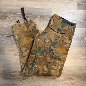 Texsport Jungle Fatigue Camo Cargo Pants Mens Medium Leaf Camouflage Cotton